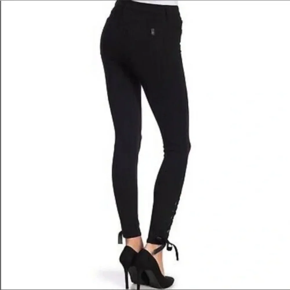 Joe's Jeans Lace Up Skinny Ankle Black Pant 29